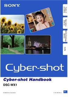 Sony Cyber-shot WX1 manual. Camera Instructions.